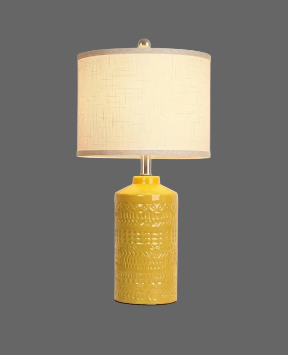 The Archon Mustard Yellow Ceramic Accent Lamp