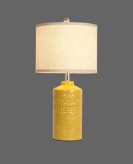 The Archon Mustard Yellow Ceramic Accent Lamp